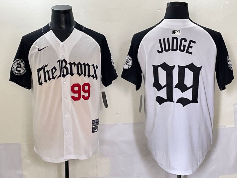 Men 2025 New York Yankees #99 Judge White black Five generations Joint Name Nike MLB Jersey style 53